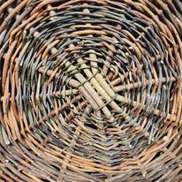 Vintage X Large Willow Handled Gather Basket/Tray