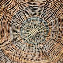 Vintage X Large Willow Handled Gather Basket/Tray