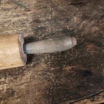 Antique Grey Blue Handle Rolling Pin