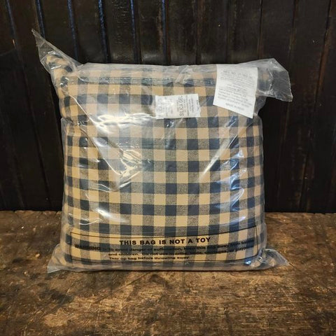 Primitive black check pillow.