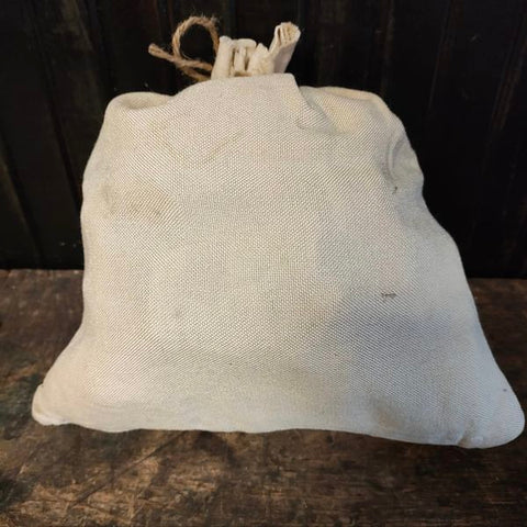 Vintage embroidered flowers on a linen bag