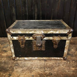 Antique metal doll trunk