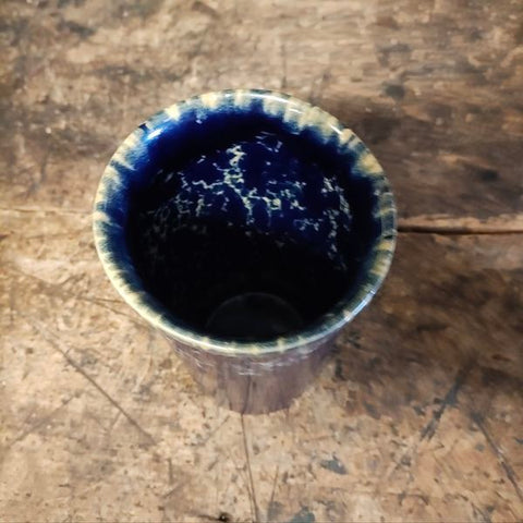 Bennington Potters Dark Blue Agate Pottery 8"