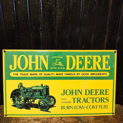 John Deere tin sign