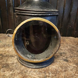 Antique railroad lantern handheld