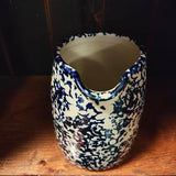 Blue And White Stoneware Spattered Pitcher