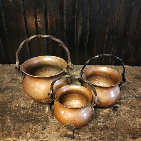 Vintage 3 copper pots