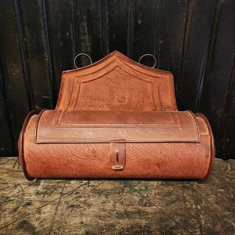 Vintage Rustic Red tin candle box.