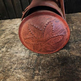 Vintage Rustic Red tin candle box.
