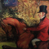 ENGLISH PRINT OF MAN ON HORSEBACK JUMPING FENCE  WILLIAM H. HARDY