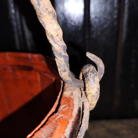 Antique, Primitive Asian Rice Buckets with iron handle