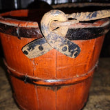 Antique, Primitive Asian Rice Buckets with iron handle