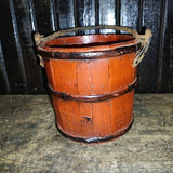Antique, Primitive Asian Rice Buckets with iron handle