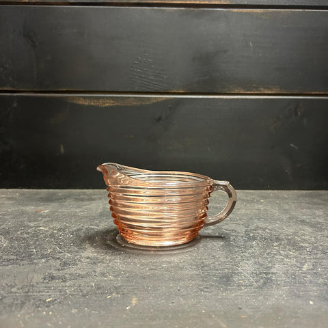 Vintage Anchor Hocking Manhattan Pink Depression Glass Creamer