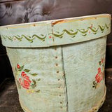 Antique Large Hand-Painted Cheese Box, Old Stenciled Paint