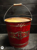 Red Metal Pail Middle B Boston Mass