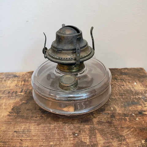 Antique Clear Glass Kerosene Oil Lamp