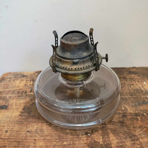 Antique Clear Glass Kerosene Oil Lamp