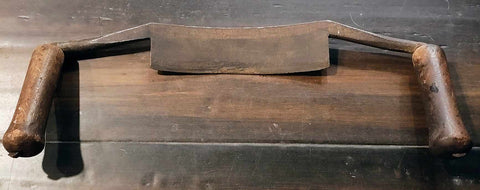 Antiques Primitive 17.5 Inch Draw Blade With Wooden Handles