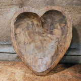 Primitive Wooden Heart Bowl