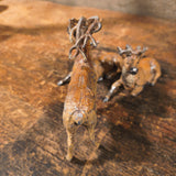 A Set of 3 Antique German Cast Metal Putz Deer