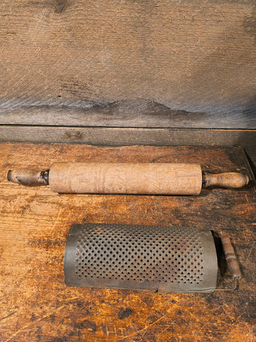 Antique Punched Greater with Wooden rolling pin