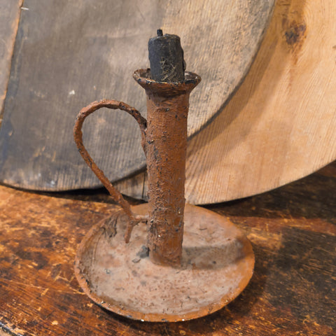 L  PRIMITIVE LIGHT CANDLE STICK HOLDER CHAMBERSTICK