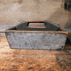 Antique early primitive wooden divided box