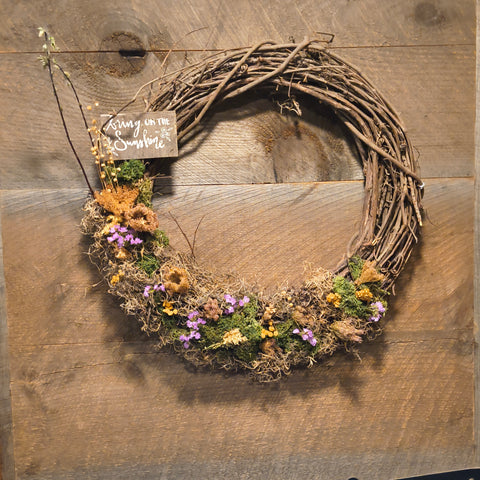Primitive Dried Flower Wreath