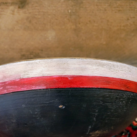 Antique Out Of Round Wooden Bowl.