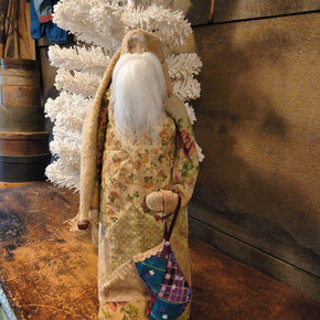 Primitive Handmade Santa w/ a Clay Face, 18.5"