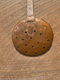 Vintage Handmade Hammered Copper Skimmer Strainer 15.25"L x 5"W