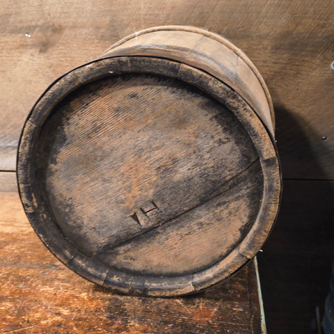 Antique Primitive Wooden Sap Bucket 11"