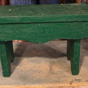 Antique Green Painted Cricket Stool