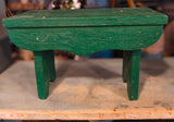 Antique Green Painted Cricket Stool