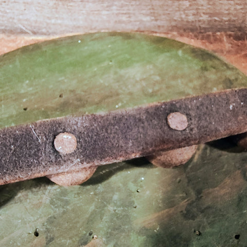 Antique primitive bells on a leather strap