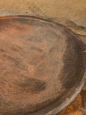 Antique Original Red Paint Wooden Bowl