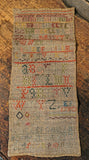 Antique Primitive LATE 18TH CENTURY ALPHABET & DIAMOND BORDER SAMPLER INITIALLED E.P - 1790