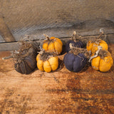 Primitive Fabric Black and Orange Pumpkins 3"