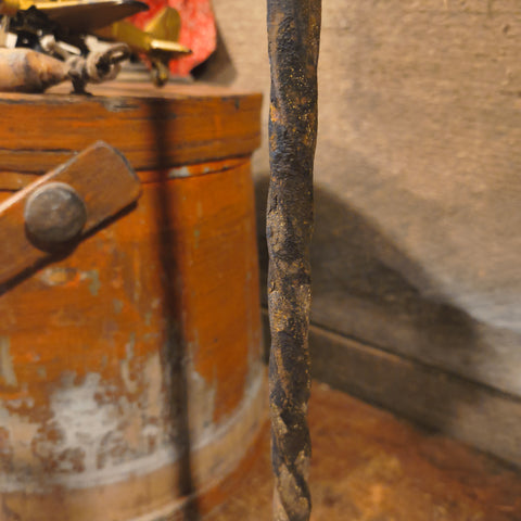 Antique Primitive 18th century Wrought Iron Splint, Rush Holder