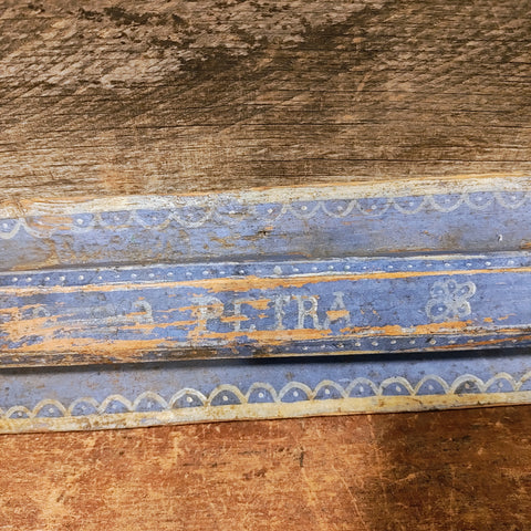 Antique Spoon Rack with Original Blue Paint