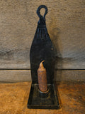 Antique Metal Candle Holder w/ Candle