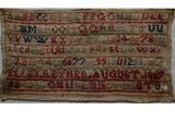 ALPHABET SAMPLER BY ELLEN RAYNER - August 1857