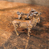 A Set of 3 Antique German Cast Metal Putz Deer
