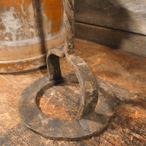 Antique Primitive 18th century Wrought Iron Splint, Rush Holder