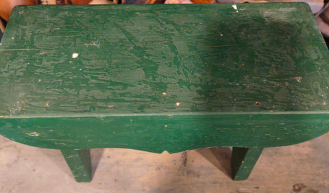 Antique Green Painted Cricket Stool
