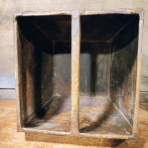 Antique Chinese Rice Grain Harvest Basket Bucket Scoop Measure