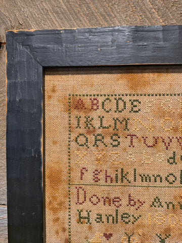 Primitive Cross Stitching with Wooden Frame