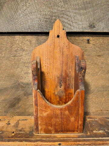 Antique Primitive Wooden Spoon & Mortar Holder