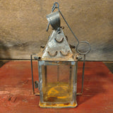 Antique Tin Lantern w/ Glass Panels